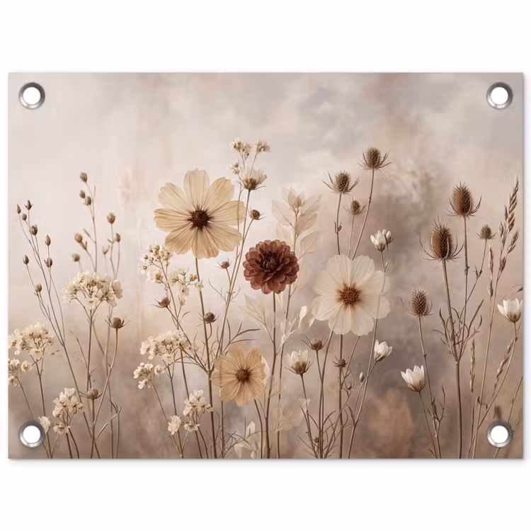 Wilde bloemen - Botanisch - Vintage - Natuur - Rustiek tuinposter los doek klein -3d
