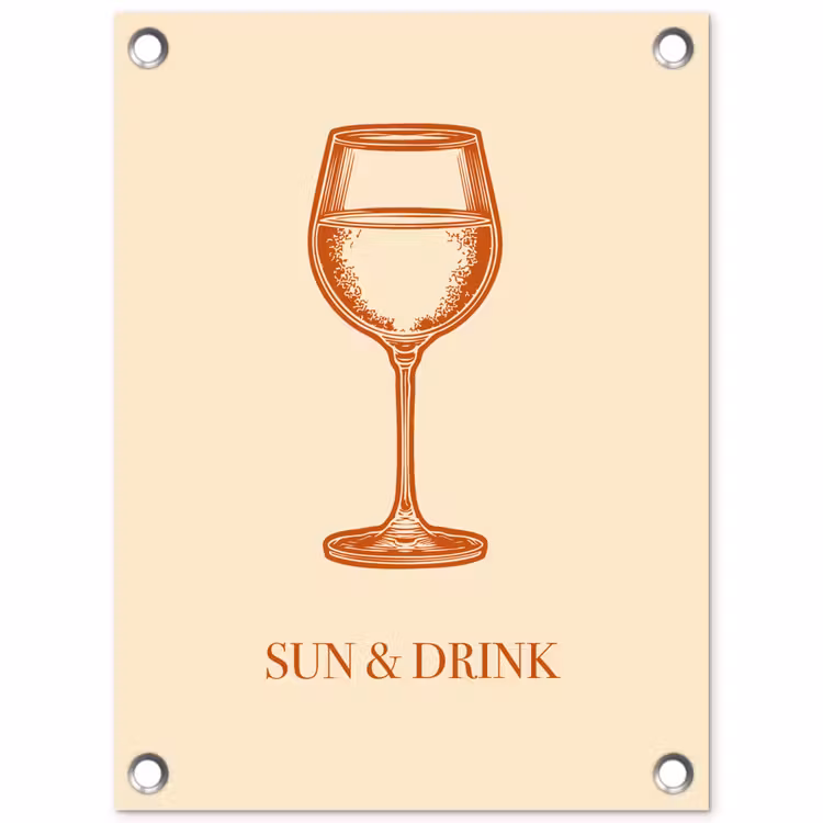 Wijn - Zomer - Quote - Oranje tuinposter los doek klein -3d
