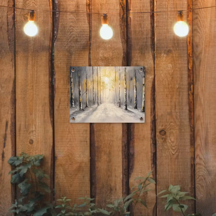 Winter - Abstract - Sneeuw - Natuur - Zon tuinposter los doek klein -sfeer1