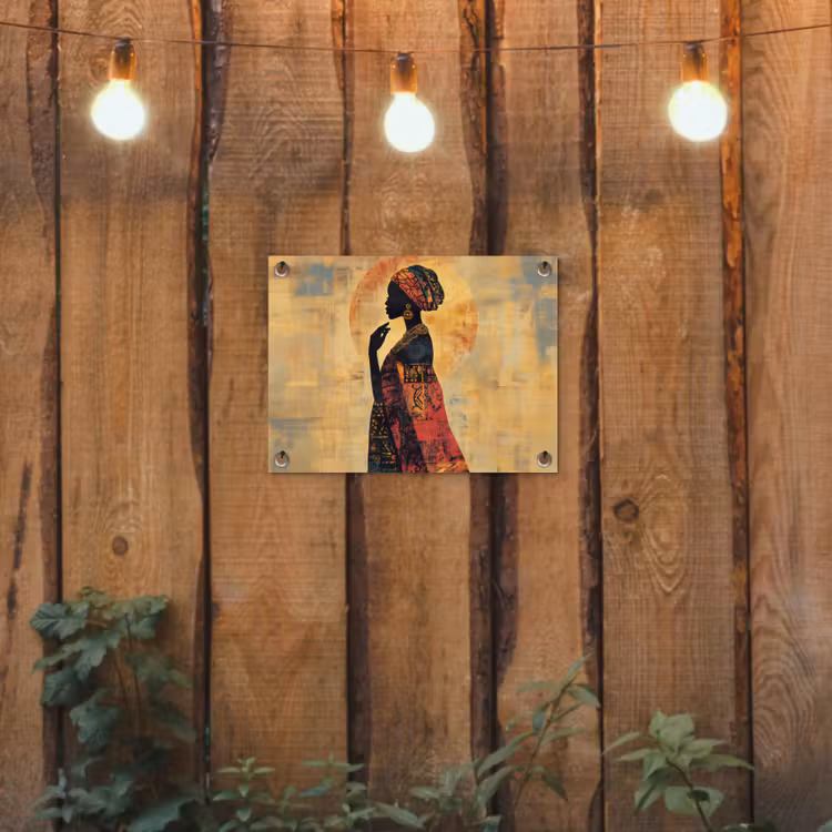 Vrouw - Silhouet - Patronen - Sierlijk tuinposter los doek klein -sfeer1