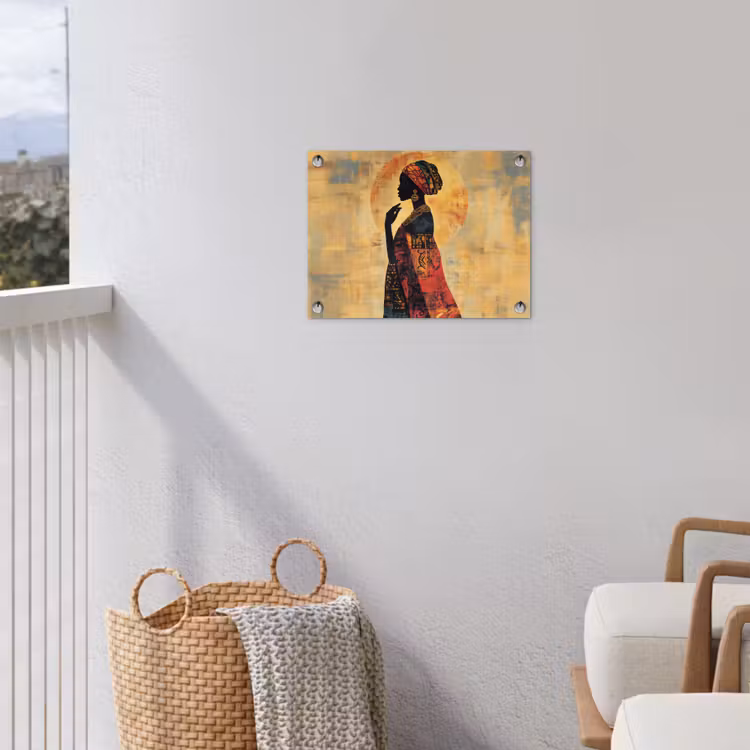 Vrouw - Silhouet - Patronen - Sierlijk tuinposter los doek klein -sfeer8