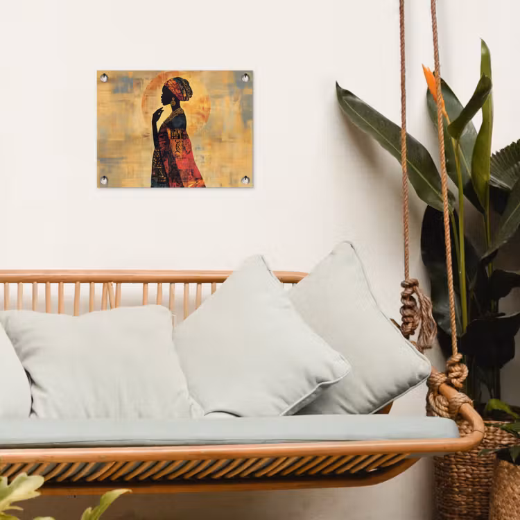 Vrouw - Silhouet - Patronen - Sierlijk tuinposter los doek klein -sfeer7
