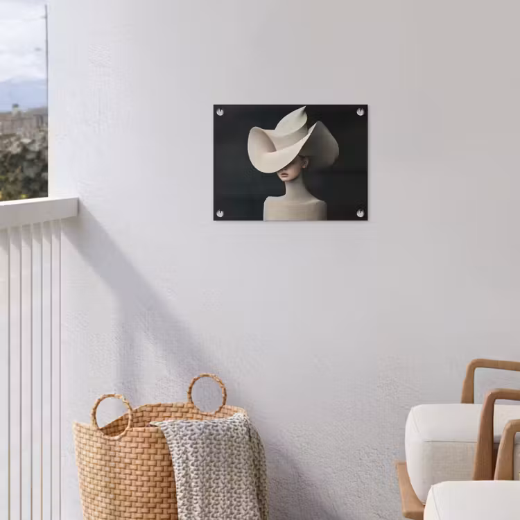 Vrouw - Golvende - Hoed tuinposter los doek klein -sfeer8