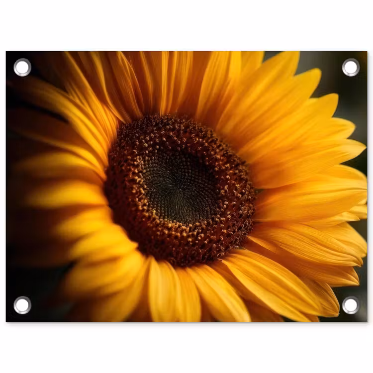 Geel - Zonnebloem - Zomers tuinposter los doek klein -3d