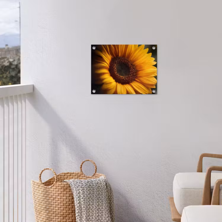 Geel - Zonnebloem - Zomers tuinposter los doek klein -sfeer8