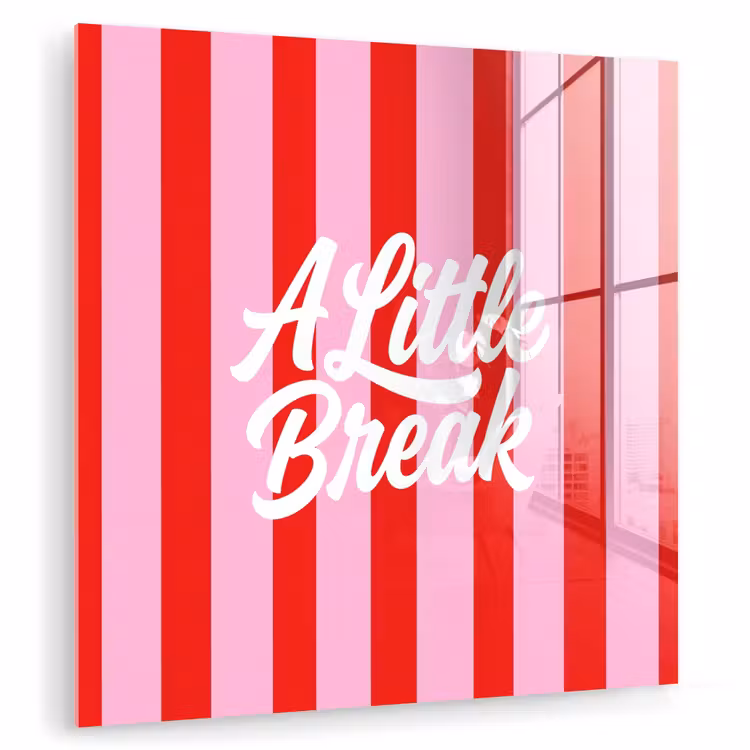 A Little Break - Strepen - Rood - Roze plexiglas 5mm klein -zzzproduct_nieuw