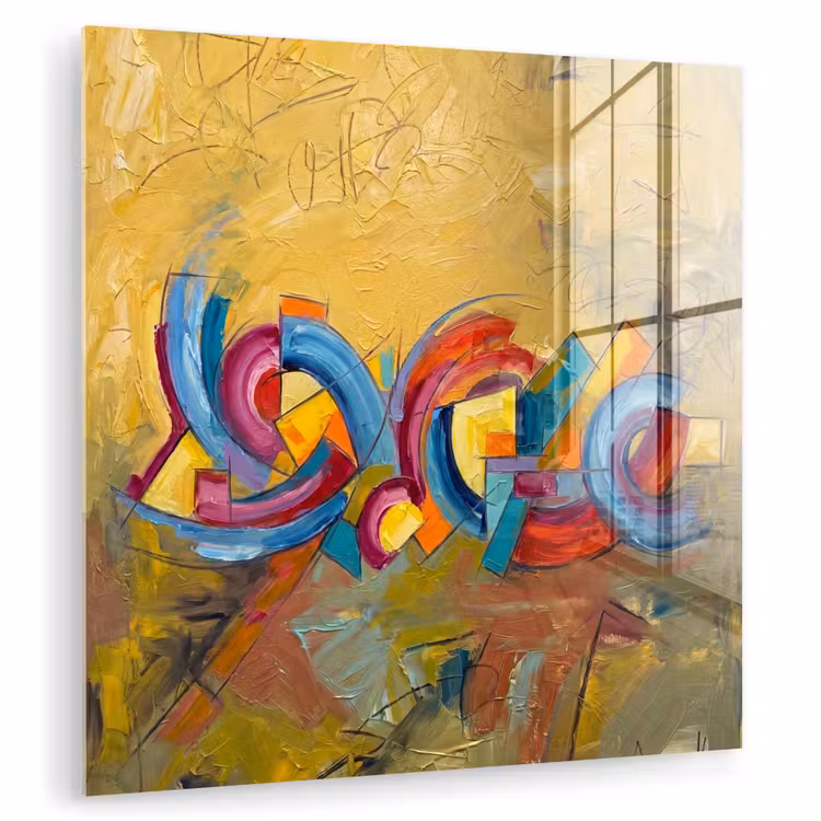 Abstract - Cirkels - Schilderij - Kleurrijk - Dynamisch plexiglas 5mm klein -zzzproduct_nieuw