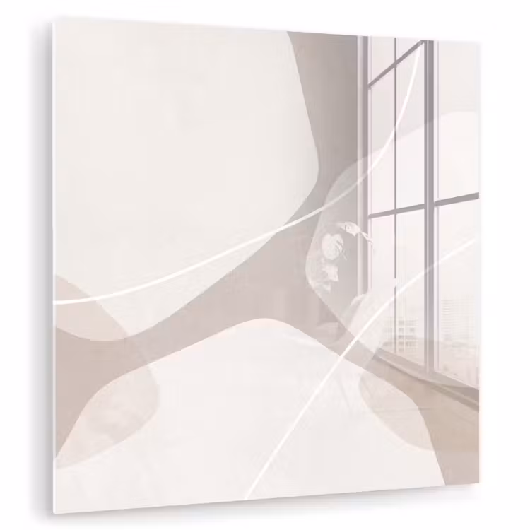 Glass Print - Abstract - Shapes - Beige - Abstract - Vormen - Beige plexiglas 5mm klein