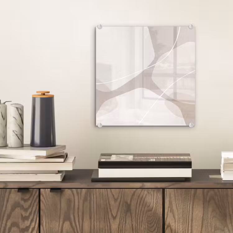 Glass Print - Abstract - Shapes - Beige - Abstract - Vormen - Beige plexiglas 5mm klein