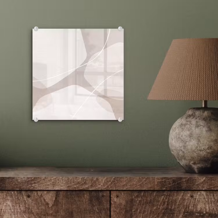 Glass Print - Abstract - Shapes - Beige - Abstract - Vormen - Beige plexiglas 5mm klein