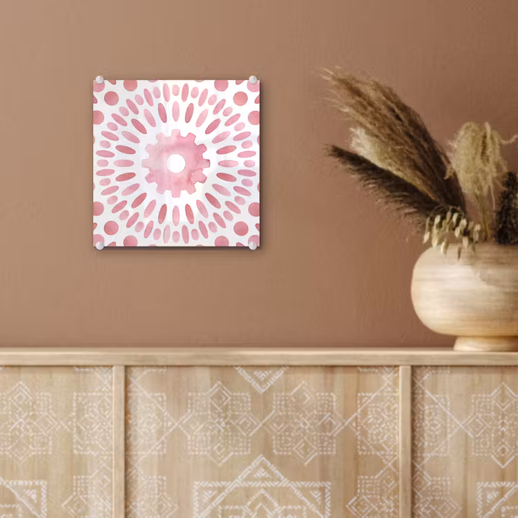 Abstract - Vormen - Patroon - Aquarel - Roze plexiglas 5mm klein -sfeer5