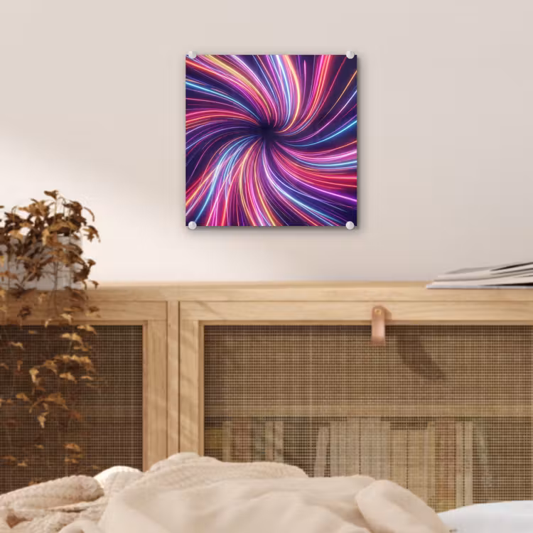 Abstract - Swirl - Futuristic - Neon plexiglas 5mm klein -sfeer4