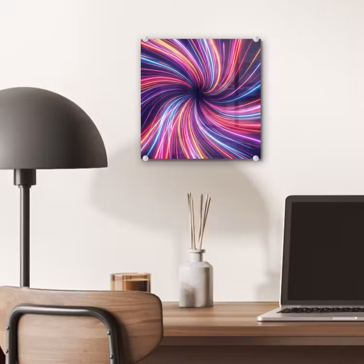 Abstract - Swirl - Futuristic - Neon plexiglas 5mm klein -sfeer6