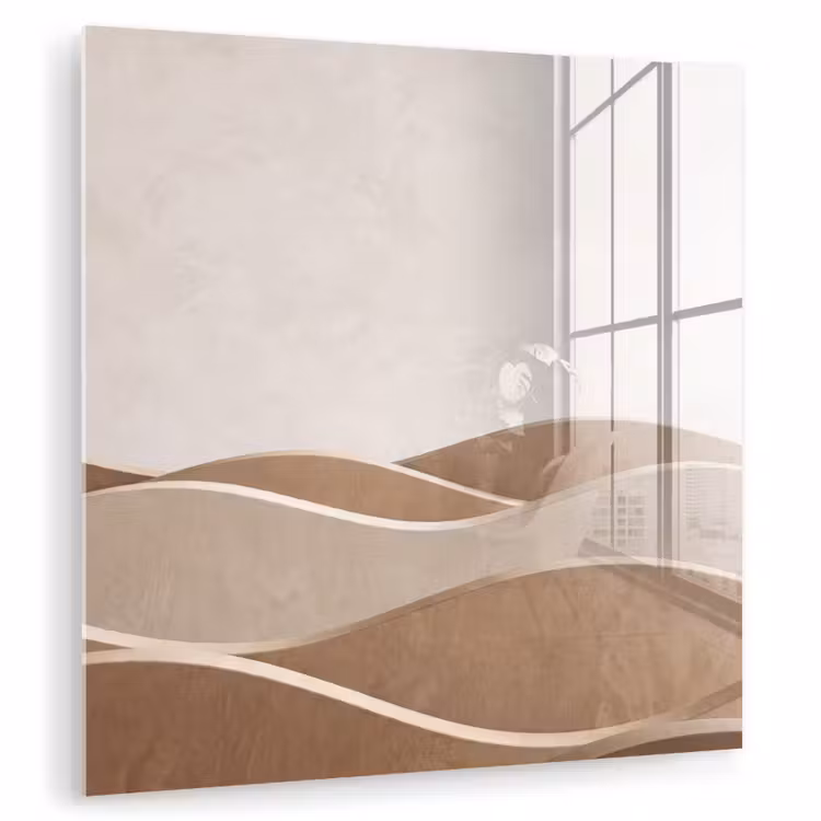 Abstract - Golven - Modern - Beige plexiglas 5mm klein -zzzproduct_nieuw