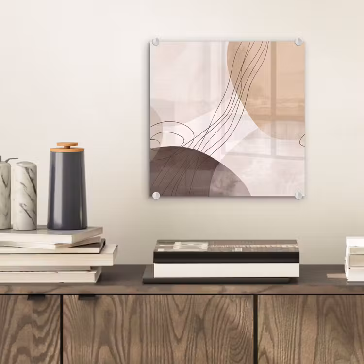 Glass Print - Abstraction - Beige - Modern - Abstractie - Beige - Modern plexiglas 5mm klein