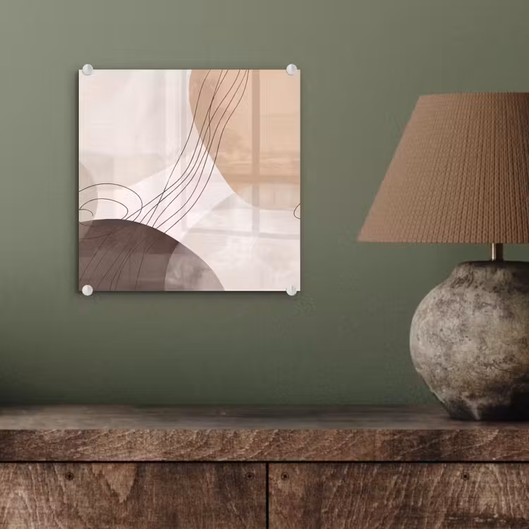 Glass Print - Abstraction - Beige - Modern - Abstractie - Beige - Modern plexiglas 5mm klein
