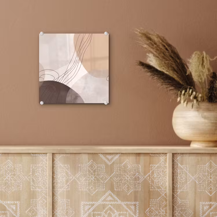Glass Print - Abstraction - Beige - Modern - Abstractie - Beige - Modern plexiglas 5mm klein