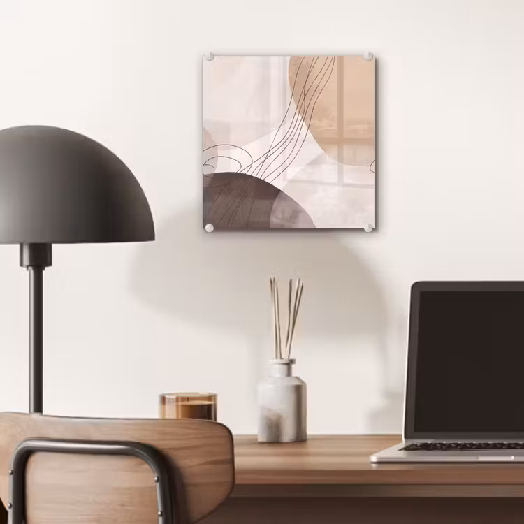 Glass Print - Abstraction - Beige - Modern - Abstractie - Beige - Modern plexiglas 5mm klein