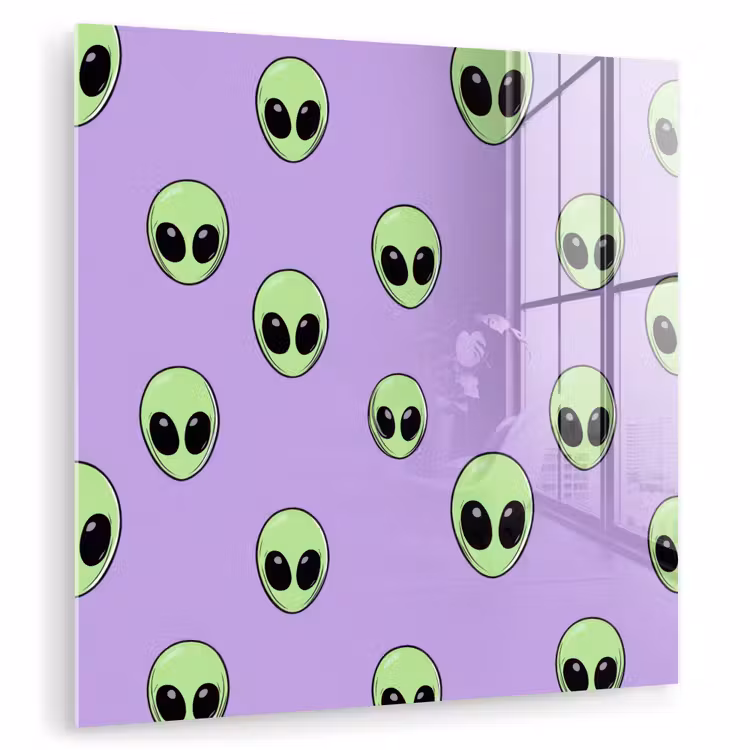 Alien - Retro - Lila plexiglas 5mm klein 11 -zzzproduct_nieuw