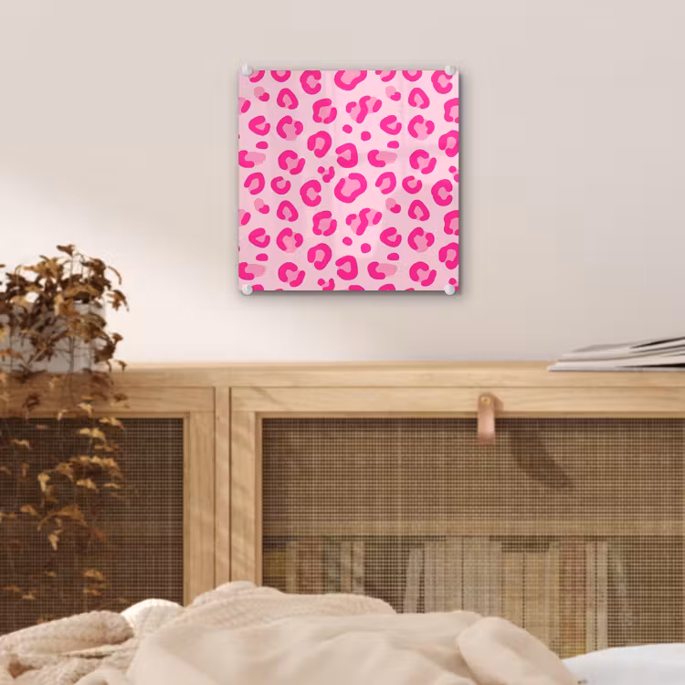 Dierenprint - Patroon - Abstract - Modern - Roze plexiglas 5mm klein -sfeer4
