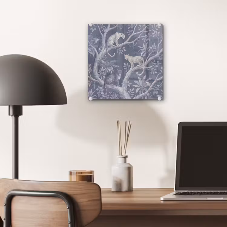 Dieren - Jungle - Illustratie - Bomen - Blauw plexiglas 5mm klein -sfeer6