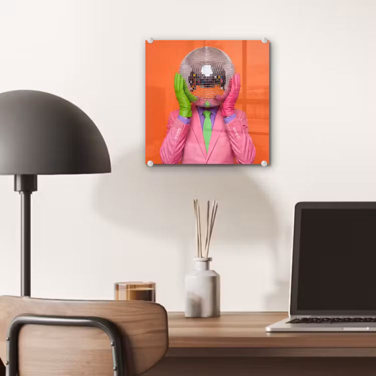 Kunst - Disco bal - Kleurrijk - Modern - Studio plexiglas 5mm klein -sfeer6
