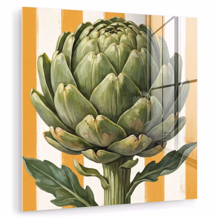 Glass Print - Artichoke - Modern - Vegetable - Artisjok - Modern - Groente plexiglas 5mm klein