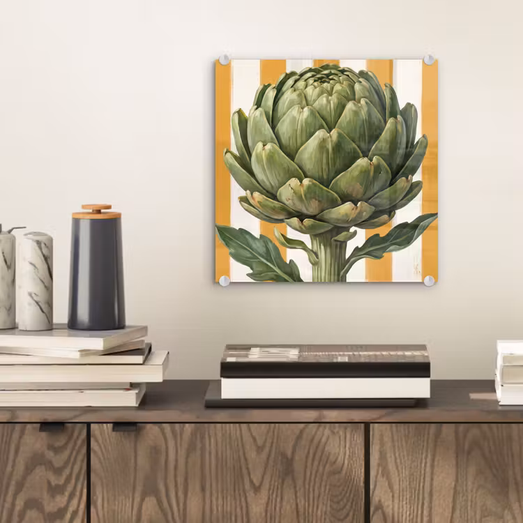 Glass Print - Artichoke - Modern - Vegetable - Artisjok - Modern - Groente plexiglas 5mm klein