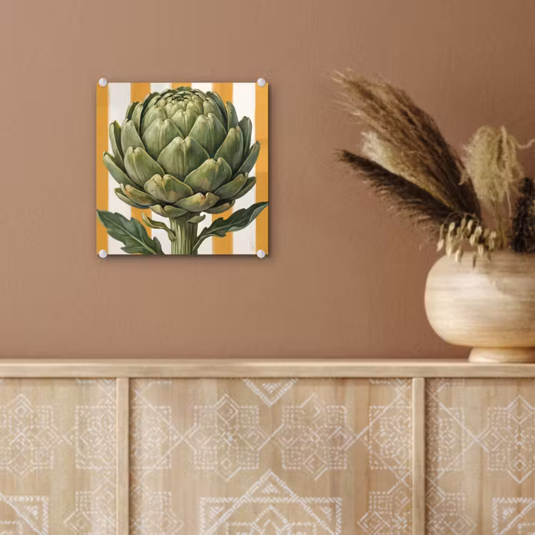 Glass Print - Artichoke - Modern - Vegetable - Artisjok - Modern - Groente plexiglas 5mm klein