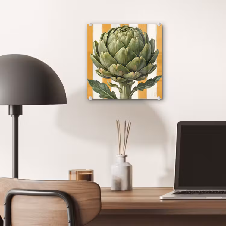 Glass Print - Artichoke - Modern - Vegetable - Artisjok - Modern - Groente plexiglas 5mm klein