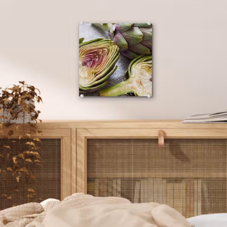 Glass Print - Artichoke - Sliced - Food - Artisjok - Doorgesneden - Eten plexiglas 5mm klein
