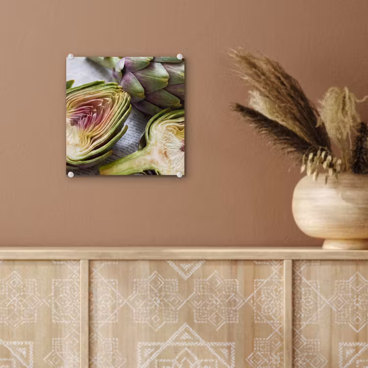 Glass Print - Artichoke - Sliced - Food - Artisjok - Doorgesneden - Eten plexiglas 5mm klein