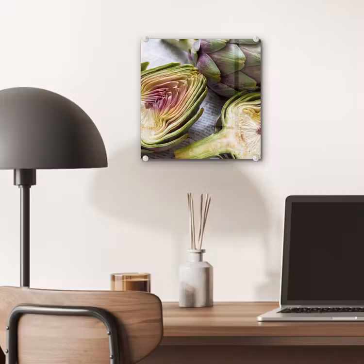 Glass Print - Artichoke - Sliced - Food - Artisjok - Doorgesneden - Eten plexiglas 5mm klein