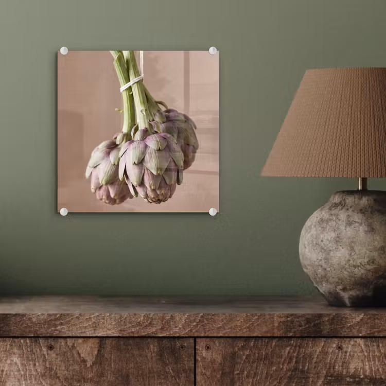 Glass Print - Artichokes - Hanging - Vegetables - Artisjokken - Hangend - Groenten plexiglas 5mm klein
