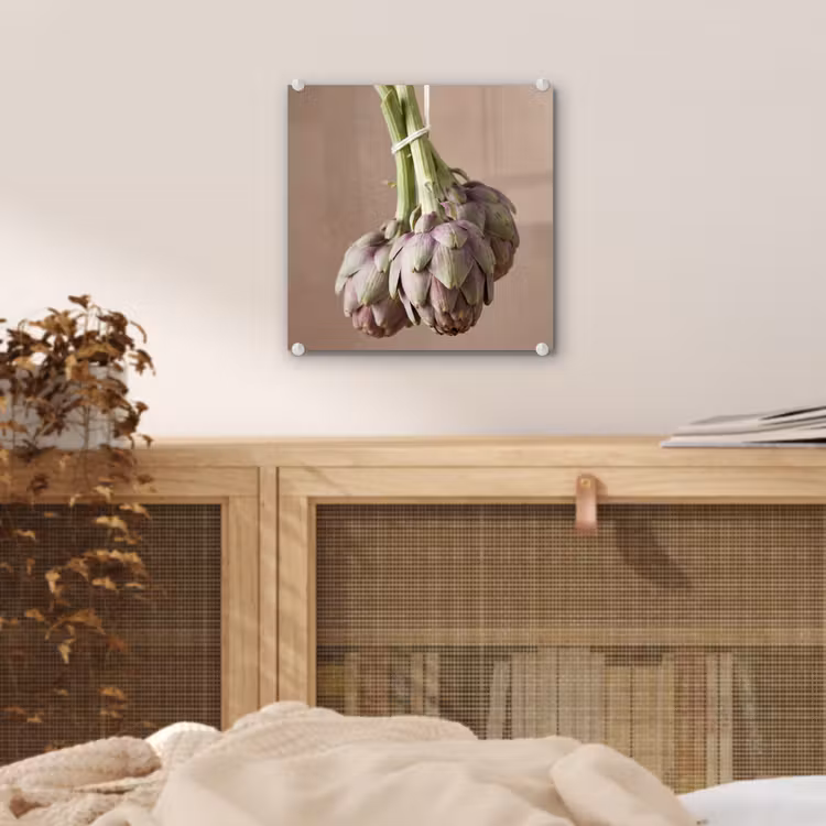 Glass Print - Artichokes - Hanging - Vegetables - Artisjokken - Hangend - Groenten plexiglas 5mm klein
