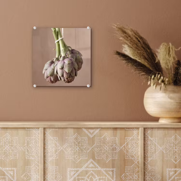 Glass Print - Artichokes - Hanging - Vegetables - Artisjokken - Hangend - Groenten plexiglas 5mm klein