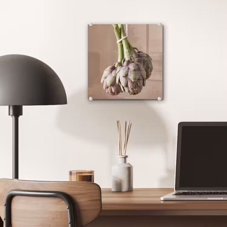 Glass Print - Artichokes - Hanging - Vegetables - Artisjokken - Hangend - Groenten plexiglas 5mm klein