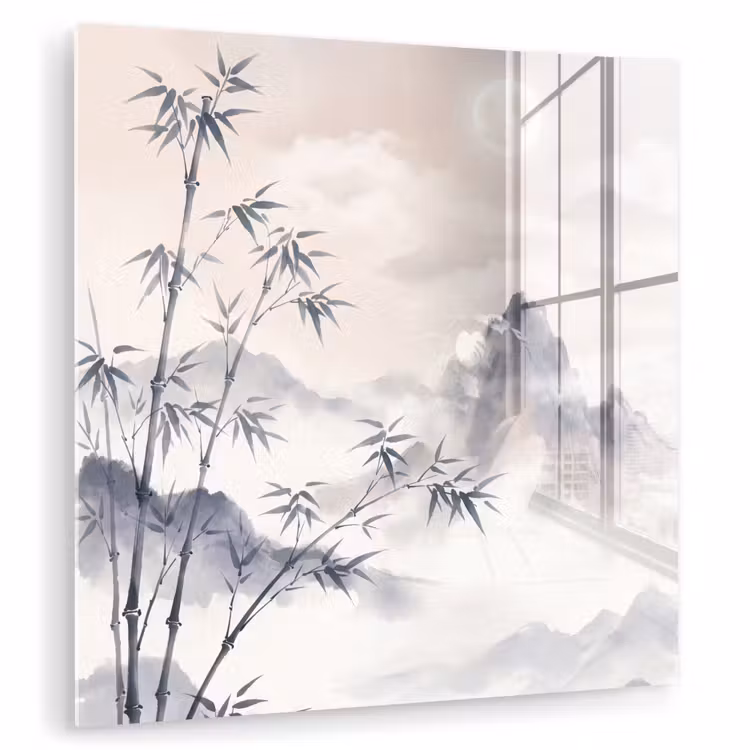 Bamboe - Azië - Grijs plexiglas 5mm klein -zzzproduct_nieuw