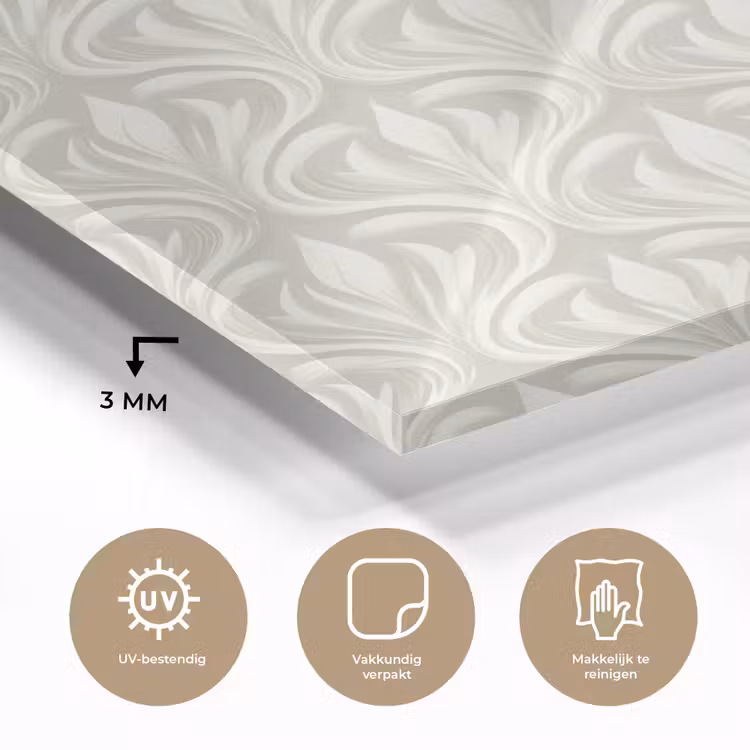 Barok - Patroon - Beige plexiglas 5mm klein 11 -sfeer2