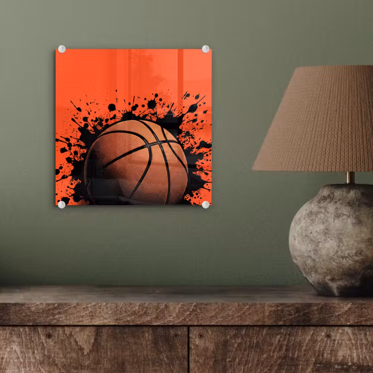 Basketbal - Verf - Sport - Oranje plexiglas 5mm klein -sfeer3