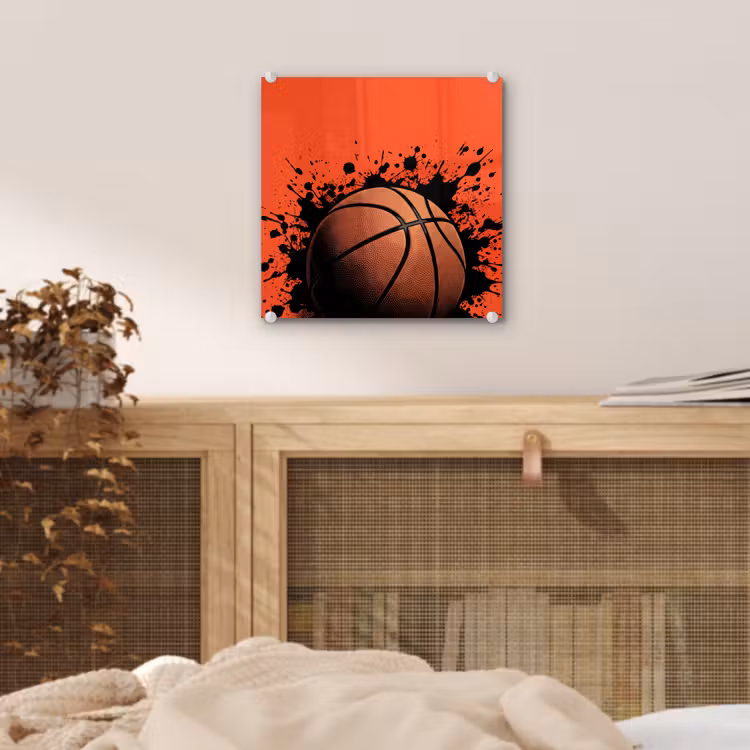 Basketbal - Verf - Sport - Oranje plexiglas 5mm klein -sfeer4