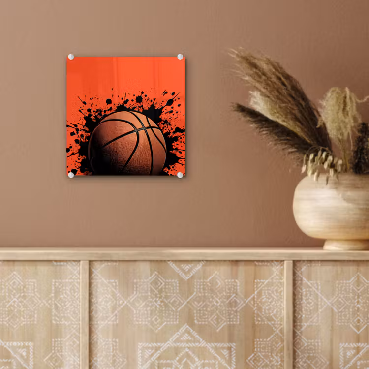 Basketbal - Verf - Sport - Oranje plexiglas 5mm klein -sfeer5