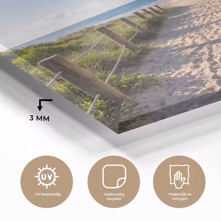 Strand - Zandpad - Oceaan - Natuur plexiglas 5mm klein -sfeer2