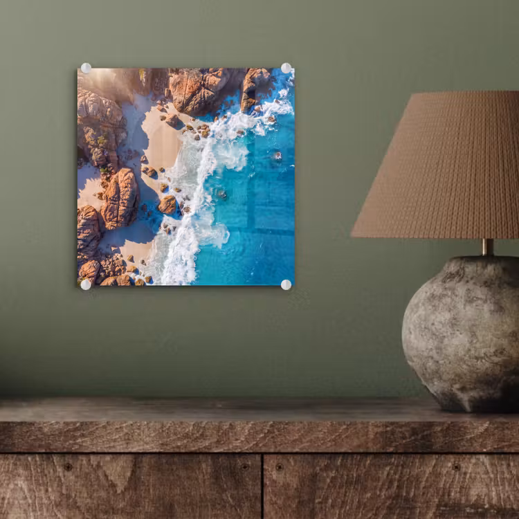 Strand - Zee - Rotsen - Natuur - Blauw plexiglas 5mm klein -sfeer3