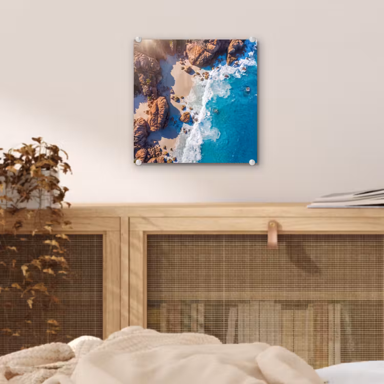 Strand - Zee - Rotsen - Natuur - Blauw plexiglas 5mm klein -sfeer4