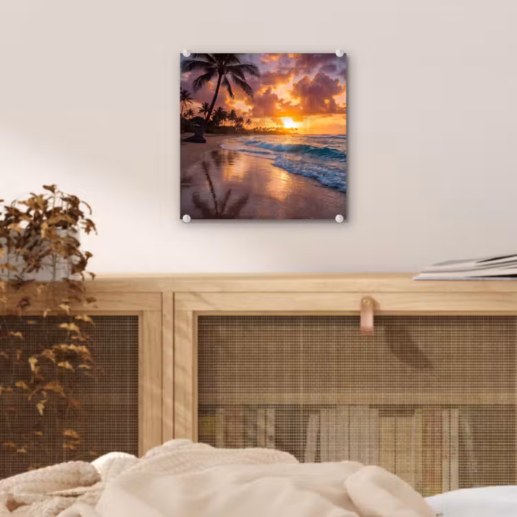 Strand - Zonsopgang - Tropisch - Natuur - Oranje plexiglas 5mm klein -sfeer4
