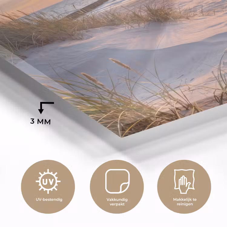 Strand - Zonsondergang - Natuur - Landschap plexiglas 5mm klein -sfeer2
