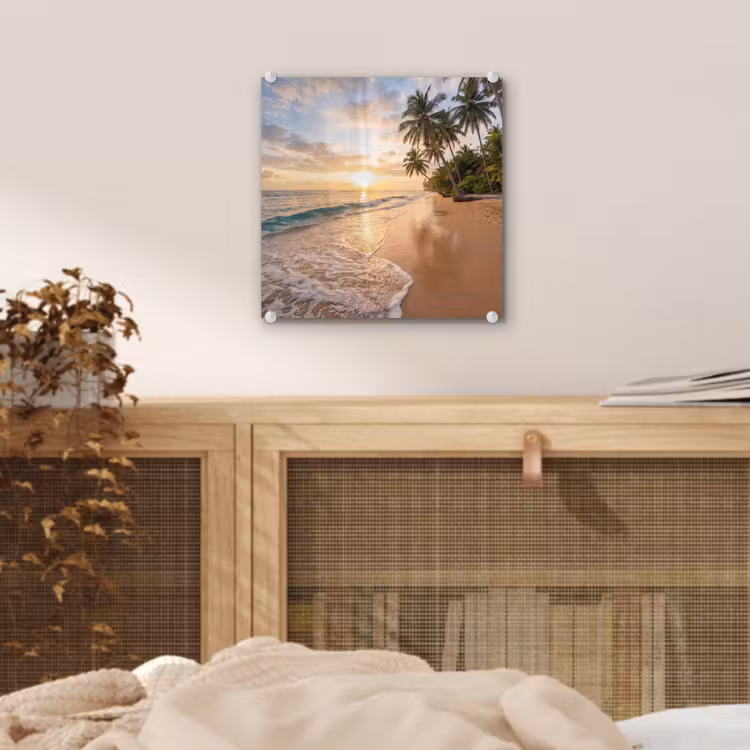 Strand - Zonsondergang - Tropisch - Natuur - Goud plexiglas 5mm klein -sfeer4