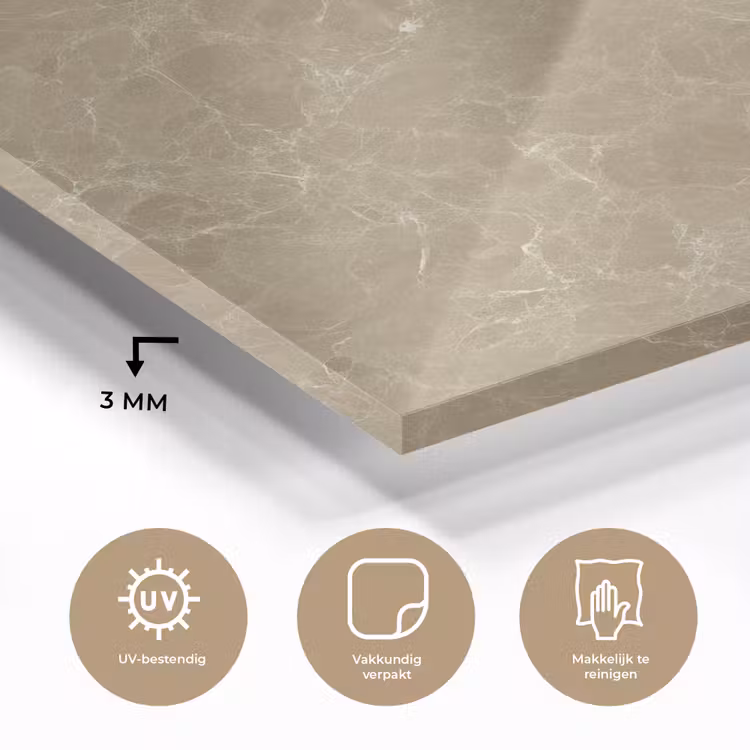 Beige - Marmer - Witte aders plexiglas 5mm klein 11 -sfeer2