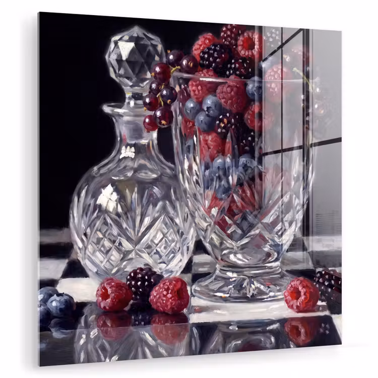 Glass Print - Berries - Crystal - Still Life - Bessen - Kristal - Stilleven plexiglas 5mm klein